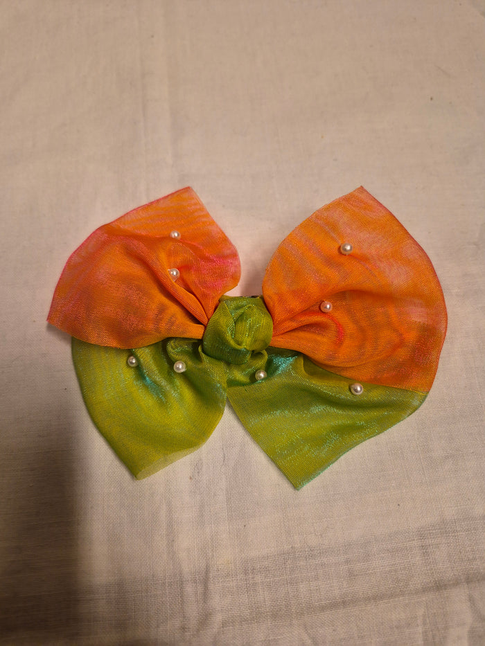 Haarstrik oranje/groen