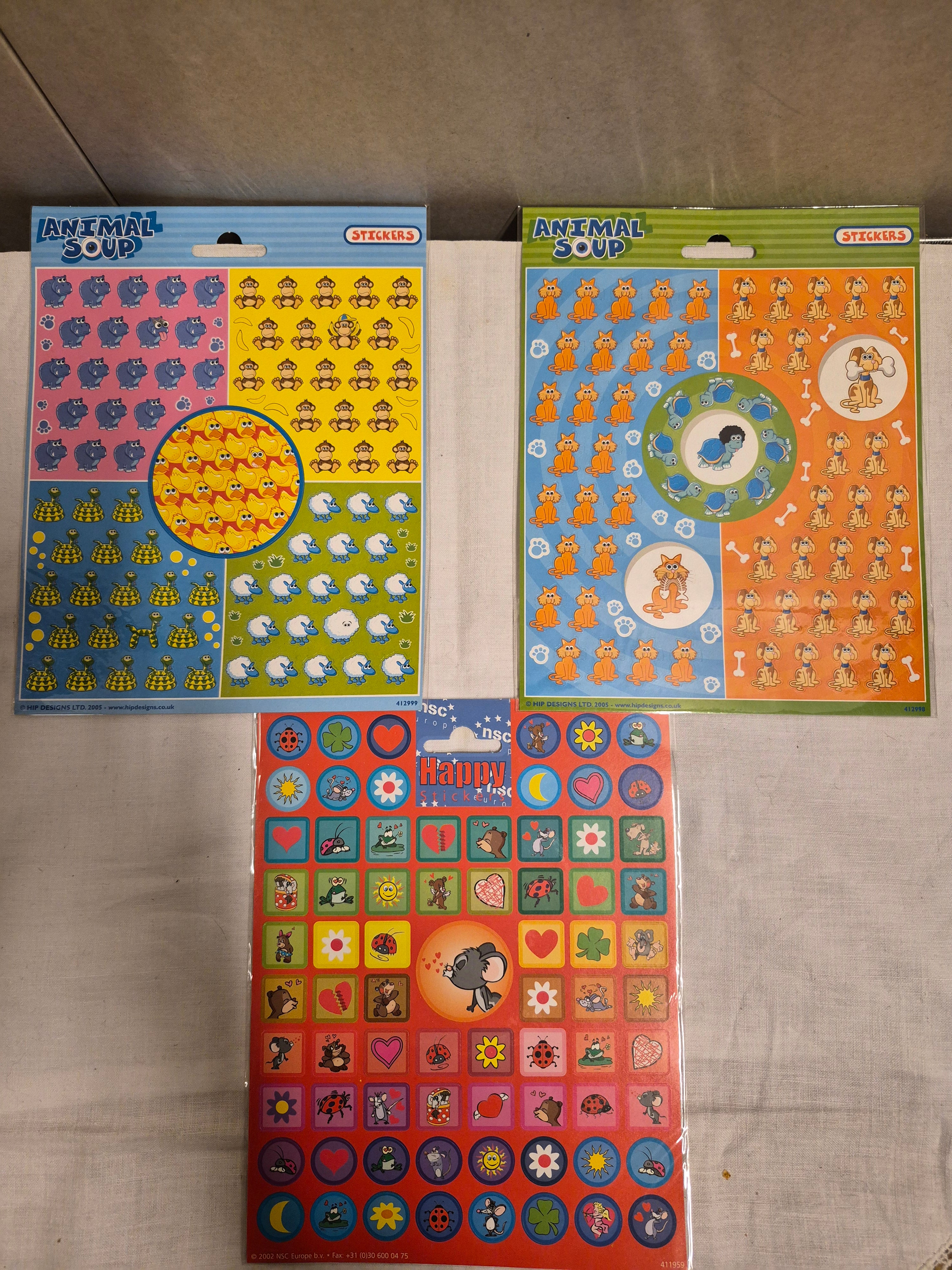 3x stickervellen zakje 3