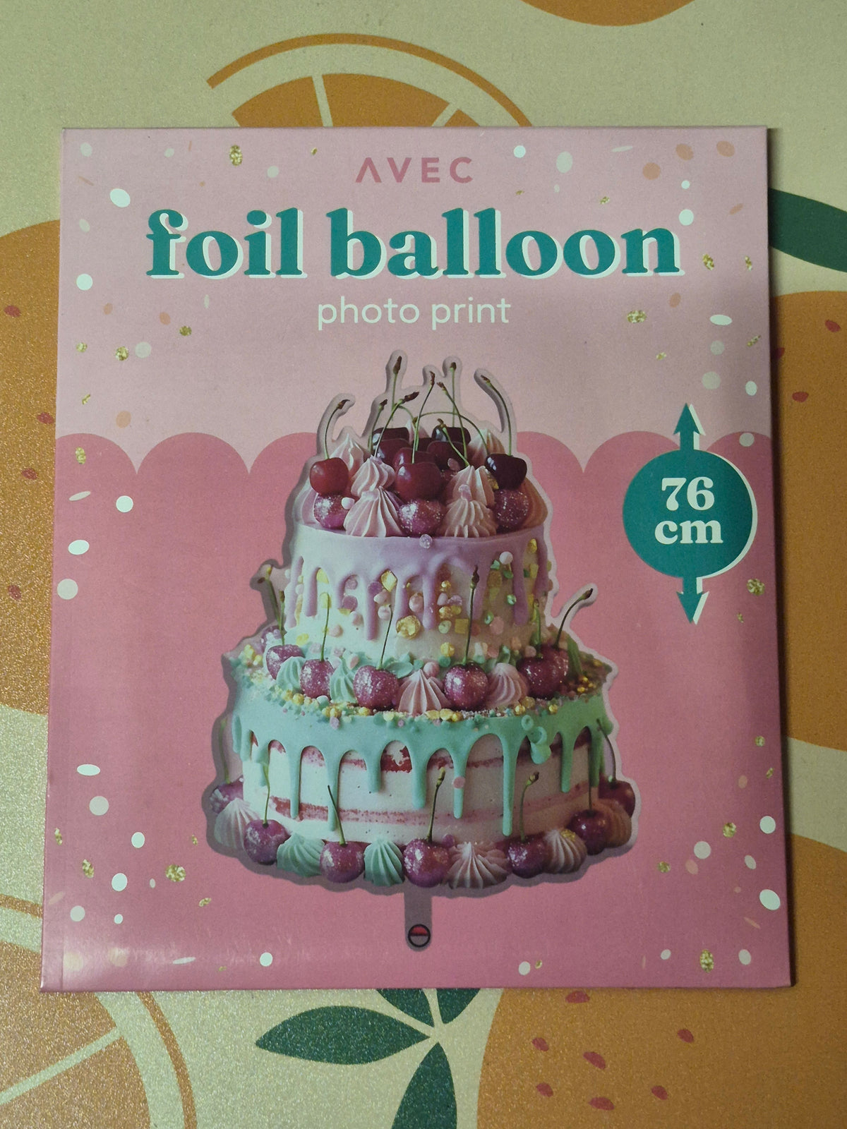 Foli ballon taart met kers