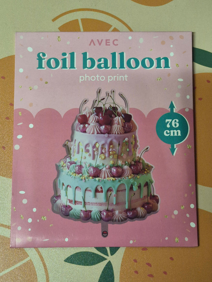 Foli ballon taart met kers
