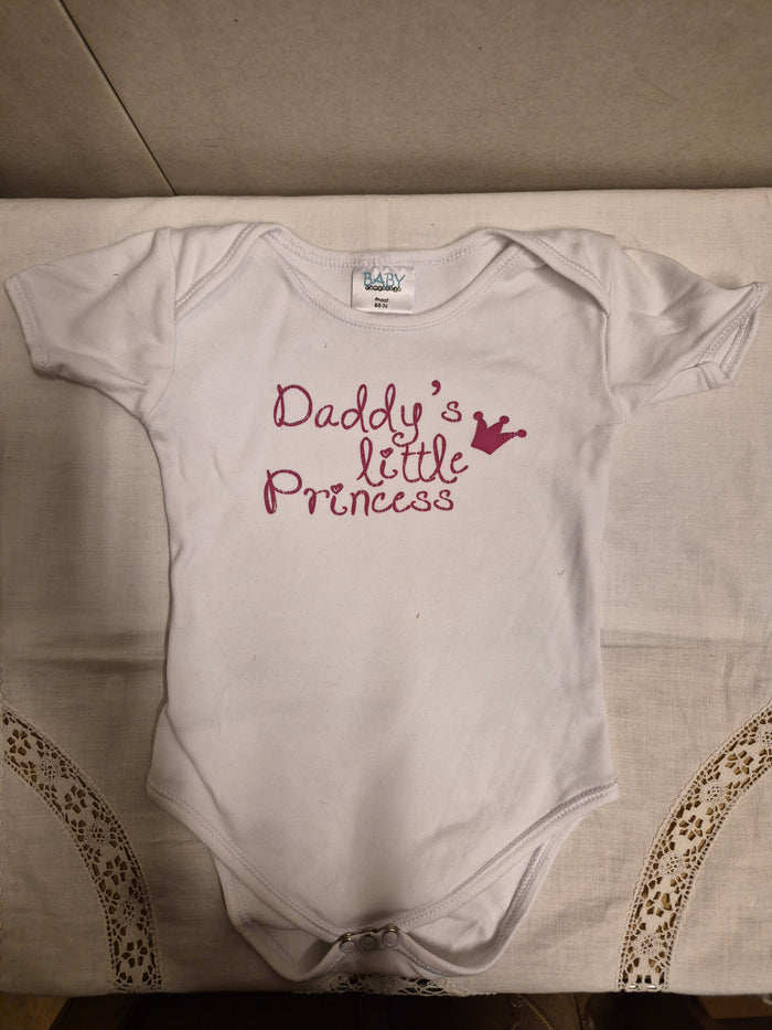 Baby meisjes romper wit met Daddy’s Little Princess opdruk maat 68
