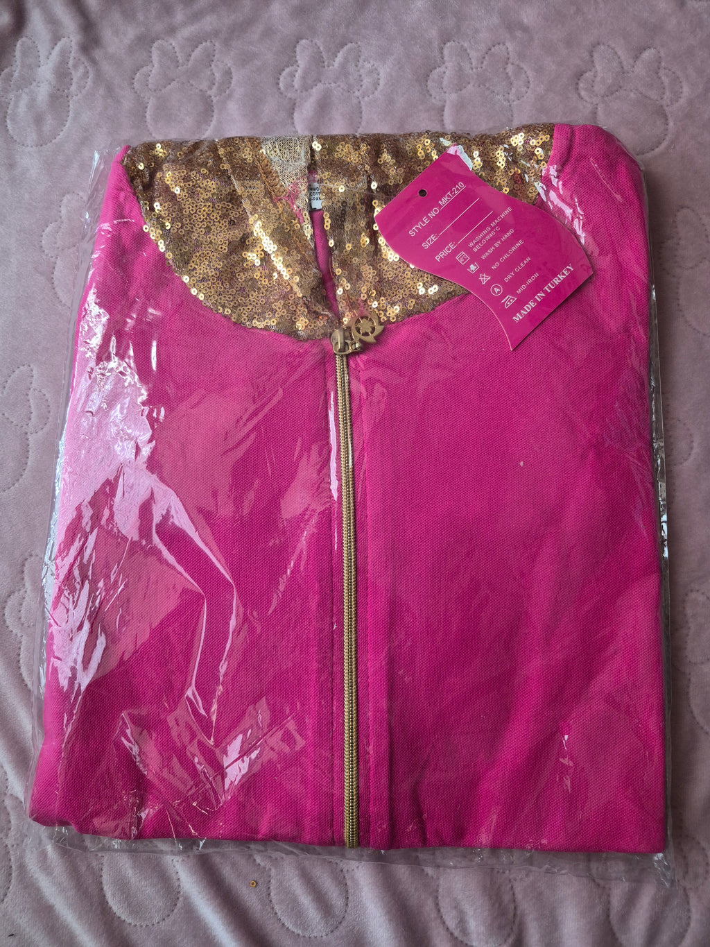 Nieuw 2- delig pak roze/goud maat xxl