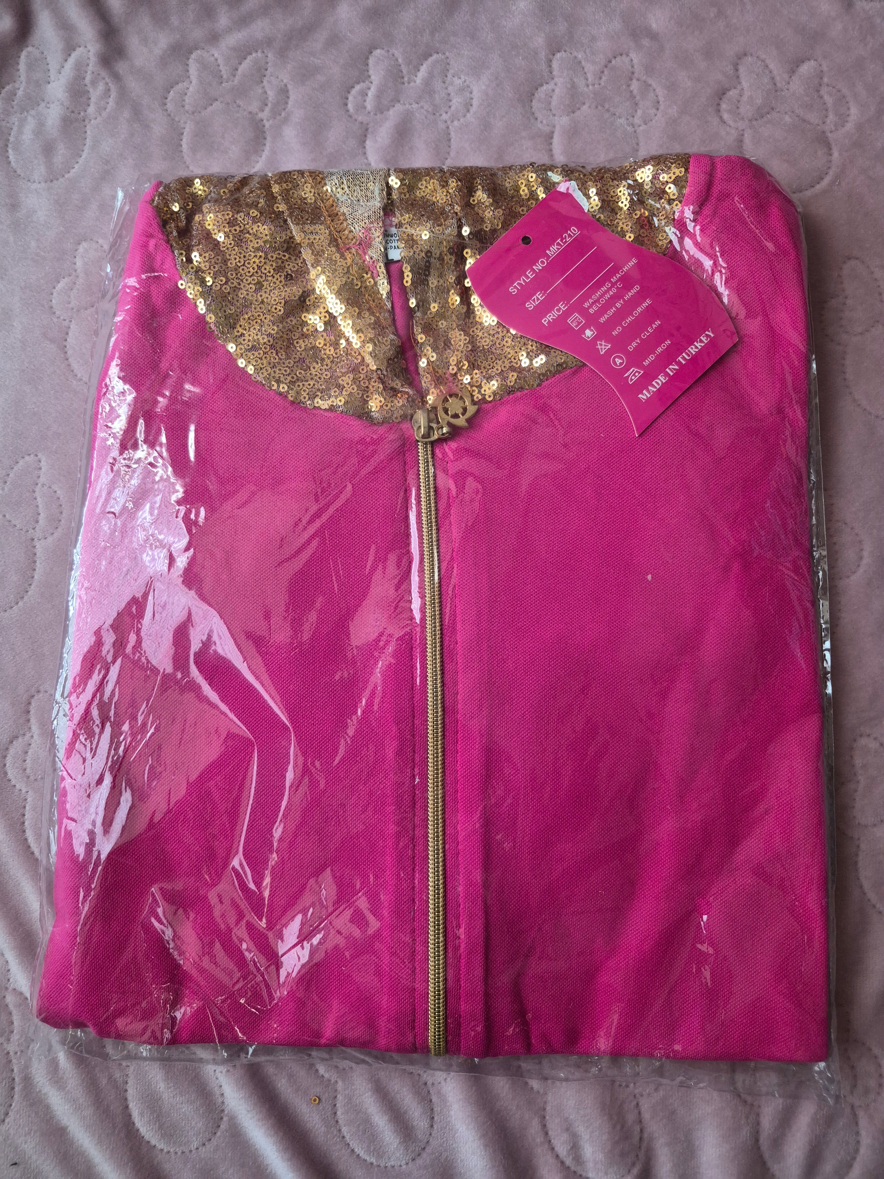 Nieuw 2- delig pak roze/goud maat xxl